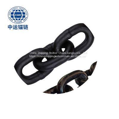 70mm Black Painted floating wind power platform  studless link anchor chain