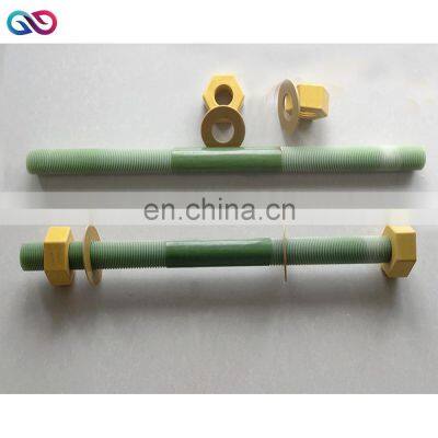 GRP FRP Fiberglass Composite screw stem and nut FRP bolt and nut price frp threaded rods