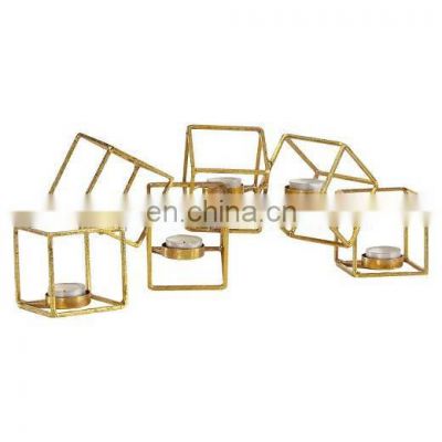 new design square cube iron tea light candle