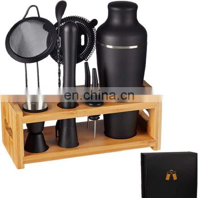 Latest Cocktail Shaker Set Tools Home Professional Matte Black Travel Bartender Kit