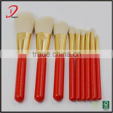 Professional red handle 9pcs synthetic hair Cosmetic Makeup Brush Set Kit