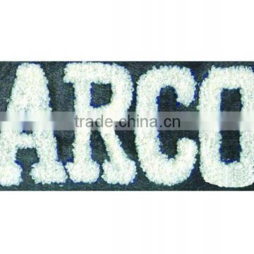 Embroidery Motif -- white letter ARCO