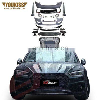 Genuine Auto Body Kits For 17-19 Audi A5 Upgrade RS5 2/4 Doors Front Rear Car Bumpers Grille Side Skirt Rear Diffuser With Tips