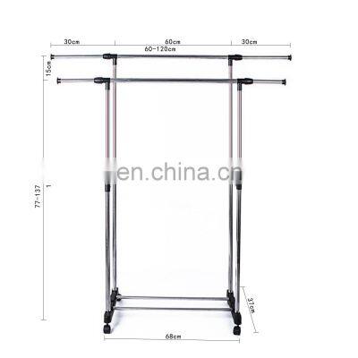 Heavy Duty Metal Clothes Rack Free Standing Clothes Display Organizer Rack Portable stainless steel hanger Multi function shelf