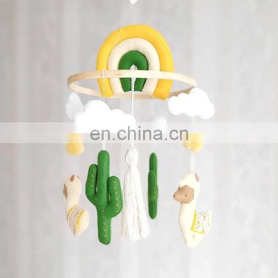 Hot Product Felt Cactus llama baby mobile, rainbow nursery decor, baby shower gift Wholesale in Vietnam