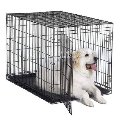 Trade assurance Cheap 24'' 30''36'' 42''48'' small and multi size wire folding metal two-door dog cages metal kennels large