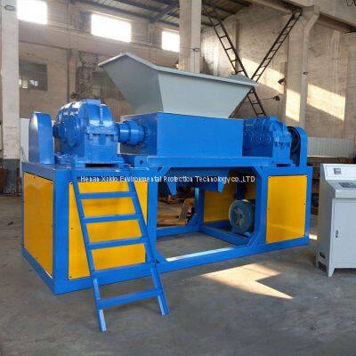 Plastic bottle Shredding waste rubber tyre tire double shaft shredder scrap metal shredder machine