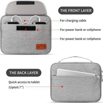 Electronic Accessories Bag Double Layer for Travel Watertight Cord Storage Organizer Bag for IPad, Cables,Kindle, Chargers,Hard Drives, Power Bank and More(Grey),Cable Storage Bag photo-3