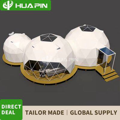 5m+5m+3M Outdoor Fireproof PVC Material Wholesale Price  Hotel Dome Tent