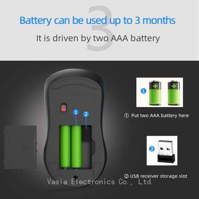 Wholesale Price Wireless Bluetooth Office Mouse Black Operating Distance 6~10 Meters 1600DPI photo-2