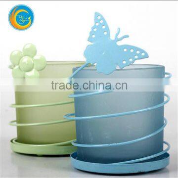 Frosted Butterfly Glass Tealight Mirror Votive Candle Holders photo-2