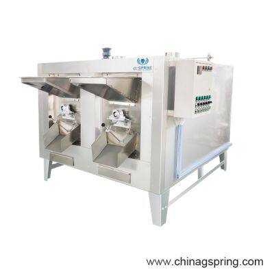 Máquina industrial de torrefação de nozes em lote para torrefação de amendoim, amêndoa e caju. Equipamento de torrefação de nozes para processamento de alimentos de lanche