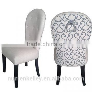 2015 hot sales antiqued finish dinning chair fabric chairs