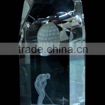 Cheap glass trophy award for golf