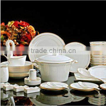 58 pcs gold rim porcelain dinner set luxury design dinner set                        
                                                Quality Choice