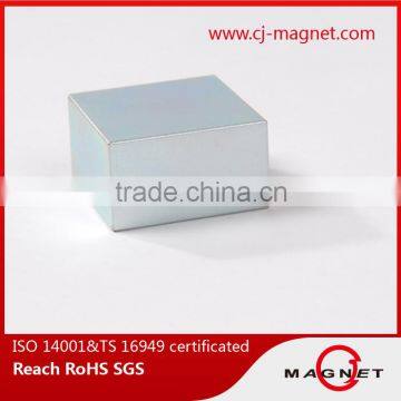 N45 TS16949 block neodymium magnet with coating ZN manufactuer in Zhejiang China