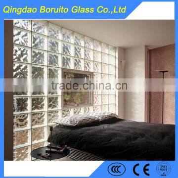 Cloudy patterned glass block for decoration