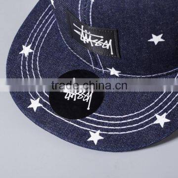 Hot Popular Star Printed Applique Sewed Man Women Flat Snapback Custom
