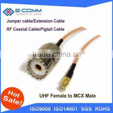 Hot sale!!UHF Female Jack Connector Switch MCX Male Plug Convertor RG316 15CM 6" Adapter