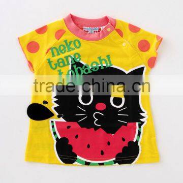 Japanese manufacture high quality wholesale cute animal t shirt clothing infant kid toddler tiger mouse rabbit cat baby clothes