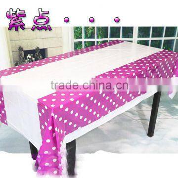 Polka Dot Design PE Disposable Plastic Tablecloth