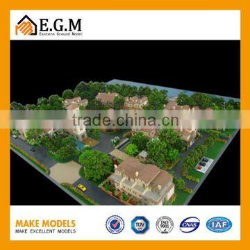 Miniature architectural model with beach,landscape,housing,lighting