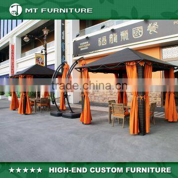 Chinese Cheap Wooden Aluminum frame 3 Meter Square Outdoor Rattan Garden Gazebo