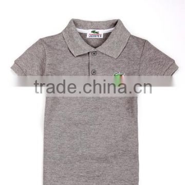 Popular gray children polo shirts short sleeve grey toddle tops and tees blank plain kid school uniform