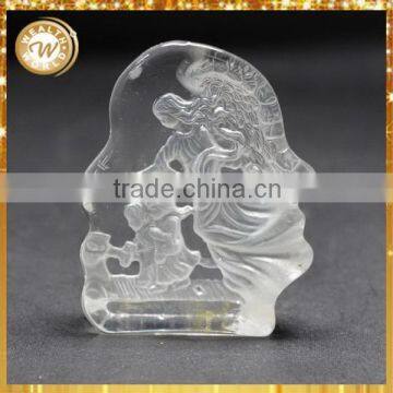 High quality promotional crystal laser angel block