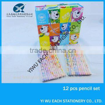 7inch HB Color Eraser Pencil Set