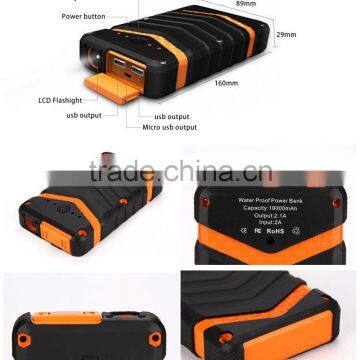 Multi-protect 18000 mah power bank portable capacity with dual usb led power bank