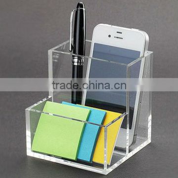 clear square pen box pencil case holder desk stationery organizer office supply