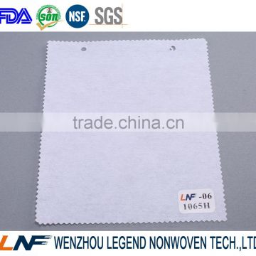 China hot sell 1065H 65g 100% polyester chemical bonding nonwoven paper interlining fabric rolls