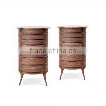 Classic Livingroom Furniture Cabinet Small Wooden Drawer Cabinet Pull Storage Oval File Cabinet