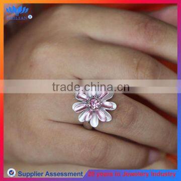 Fashion Jewelry Rhodium Ring Polished Enamel Ring Casting Wedding Rings