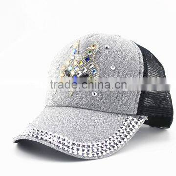 Stylish High Quality Girls Rhinestones Trucker Cap photo-6