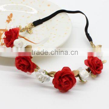 Hot-sales Girl Flower Headband Gold Leaves Flower Headband for Kids Toddler Baby Princess Flower Headband Wh-1828 photo-3