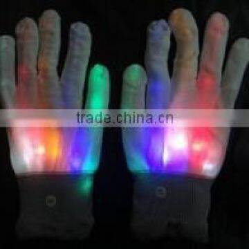 New white LED Flashing Glow Light Finger Gloves Glove Rave Party 6 mode