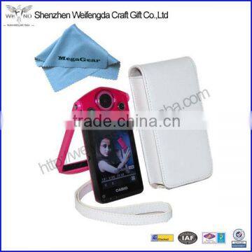 New Factory Custom Vertical Protective White Synthetic Leather Camera Case