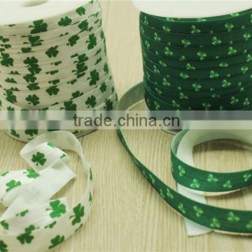 Clover hair elastic, quatroleavian fold over elastic,FOE DIY hair bands for baby headbands