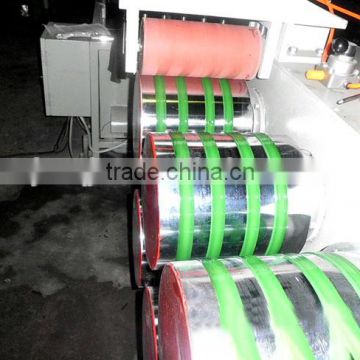 Line for the production of PET packaging tape