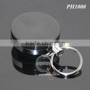 60cm Length Stainless Steel Wire Round Shaped Clips Plastic Metal Retractable Key Ring photo-3