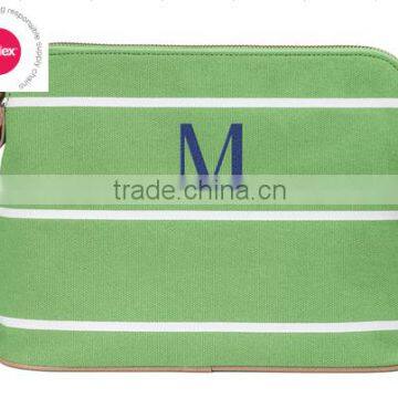 Custom canvas cosmetic bag stripe travel bag with SEDEX