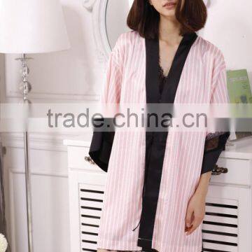 High Quality Soft Silk Lace Sexy Nightgown Summer Nightdress Pink Casual Sleepwear Sling Lingerie Dress Robe Set photo-5