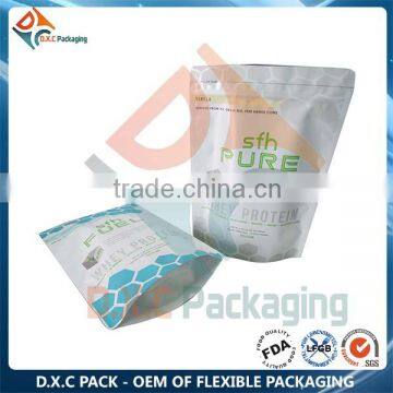 500g 1kg Doypack Whey Protein Packaging Stand Up Foil Bag With Zipper