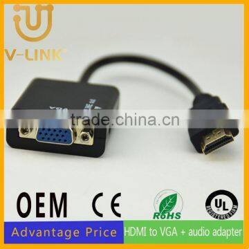 Client custom black hdmi to vga audio converter for monitor