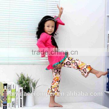 Wholesale Childrens Boutique Clothing 2016 Kids Girls Long Sleeve Dress Ruffle Clothes Baby Flower Print Sets Prisnickety Remake photo-2