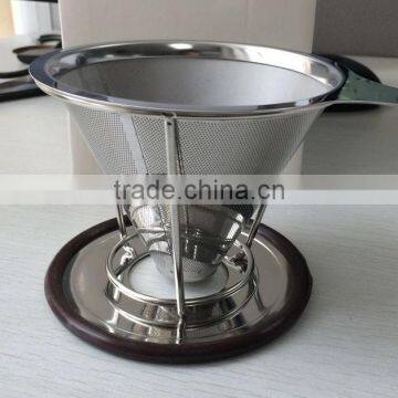 2/4 Cup Coffee Dripper Stainless Steel Mesh Micro Filter photo-2
