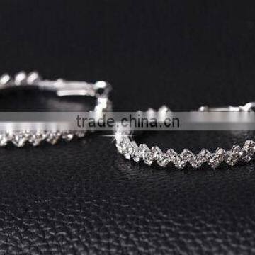 >SW16582 Classic Thick Rhinestone Hoop Earrings Women/