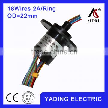 capsule slip ring SRC22-18 dia.22MM 18wires 2A/Per wires, slip ring rotary joint electrical connector